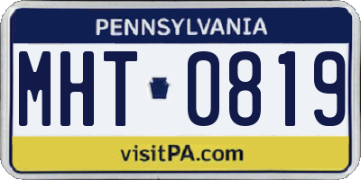 PA license plate MHT0819