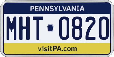 PA license plate MHT0820