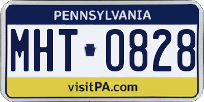 PA license plate MHT0828