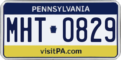 PA license plate MHT0829