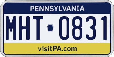 PA license plate MHT0831