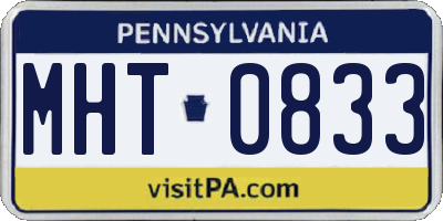 PA license plate MHT0833