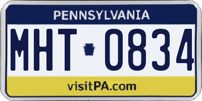 PA license plate MHT0834