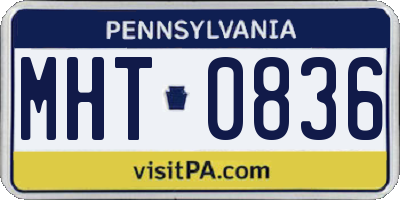 PA license plate MHT0836