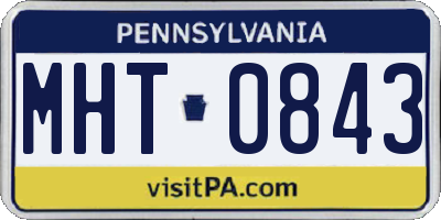 PA license plate MHT0843