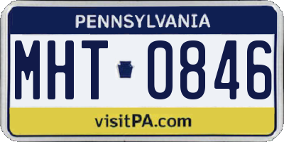 PA license plate MHT0846
