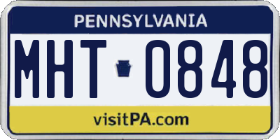 PA license plate MHT0848
