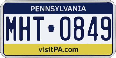 PA license plate MHT0849