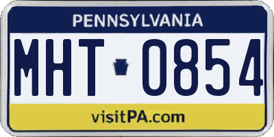 PA license plate MHT0854
