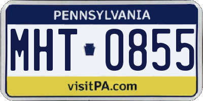 PA license plate MHT0855