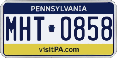 PA license plate MHT0858