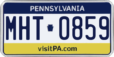 PA license plate MHT0859