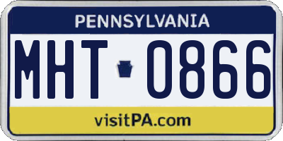 PA license plate MHT0866