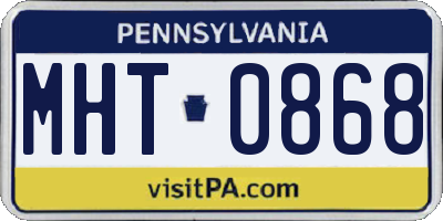 PA license plate MHT0868