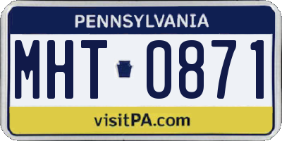 PA license plate MHT0871