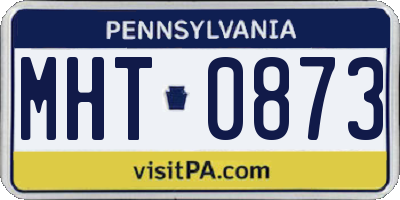PA license plate MHT0873