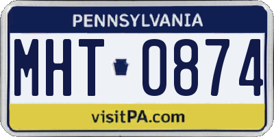 PA license plate MHT0874