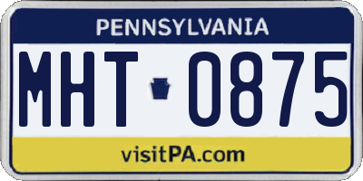 PA license plate MHT0875