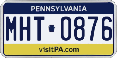 PA license plate MHT0876