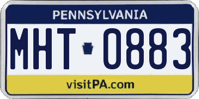 PA license plate MHT0883