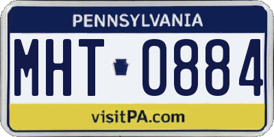 PA license plate MHT0884