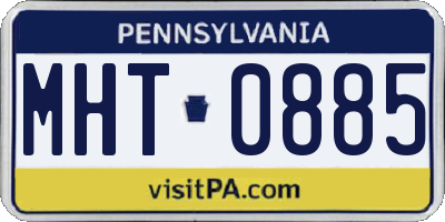 PA license plate MHT0885