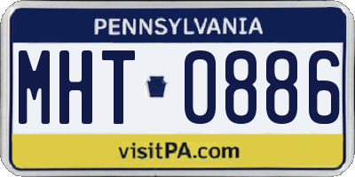 PA license plate MHT0886