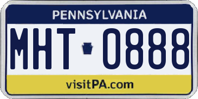PA license plate MHT0888