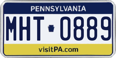 PA license plate MHT0889