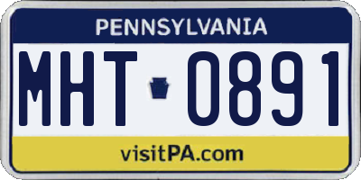 PA license plate MHT0891