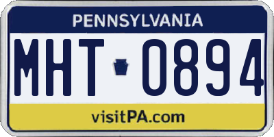 PA license plate MHT0894