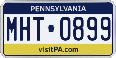 PA license plate MHT0899
