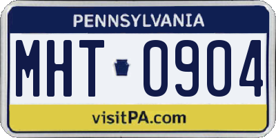 PA license plate MHT0904