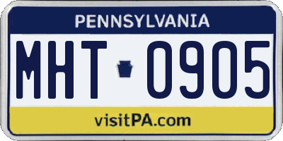 PA license plate MHT0905
