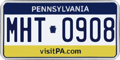 PA license plate MHT0908