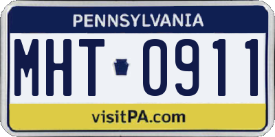 PA license plate MHT0911