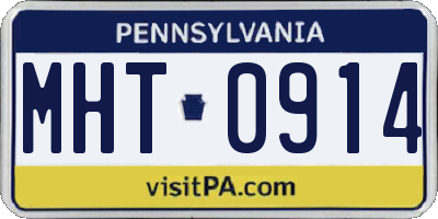 PA license plate MHT0914