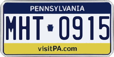 PA license plate MHT0915