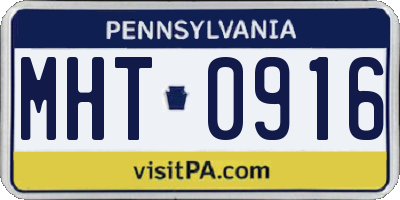 PA license plate MHT0916