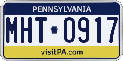PA license plate MHT0917