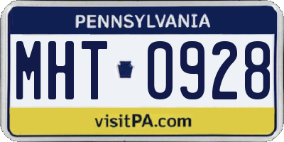 PA license plate MHT0928