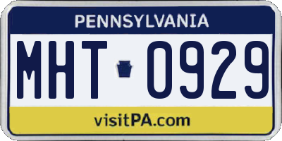 PA license plate MHT0929