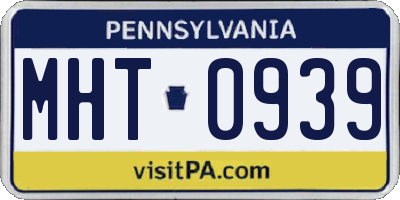 PA license plate MHT0939