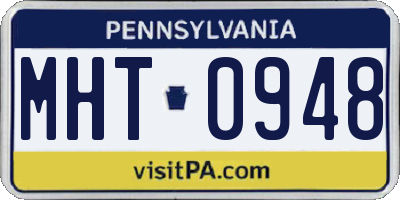 PA license plate MHT0948