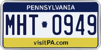 PA license plate MHT0949