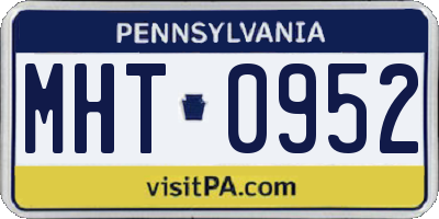 PA license plate MHT0952