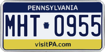 PA license plate MHT0955