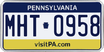 PA license plate MHT0958
