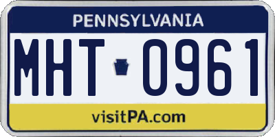 PA license plate MHT0961