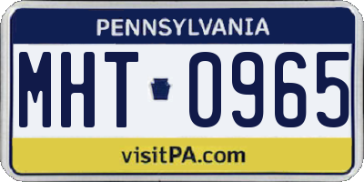 PA license plate MHT0965